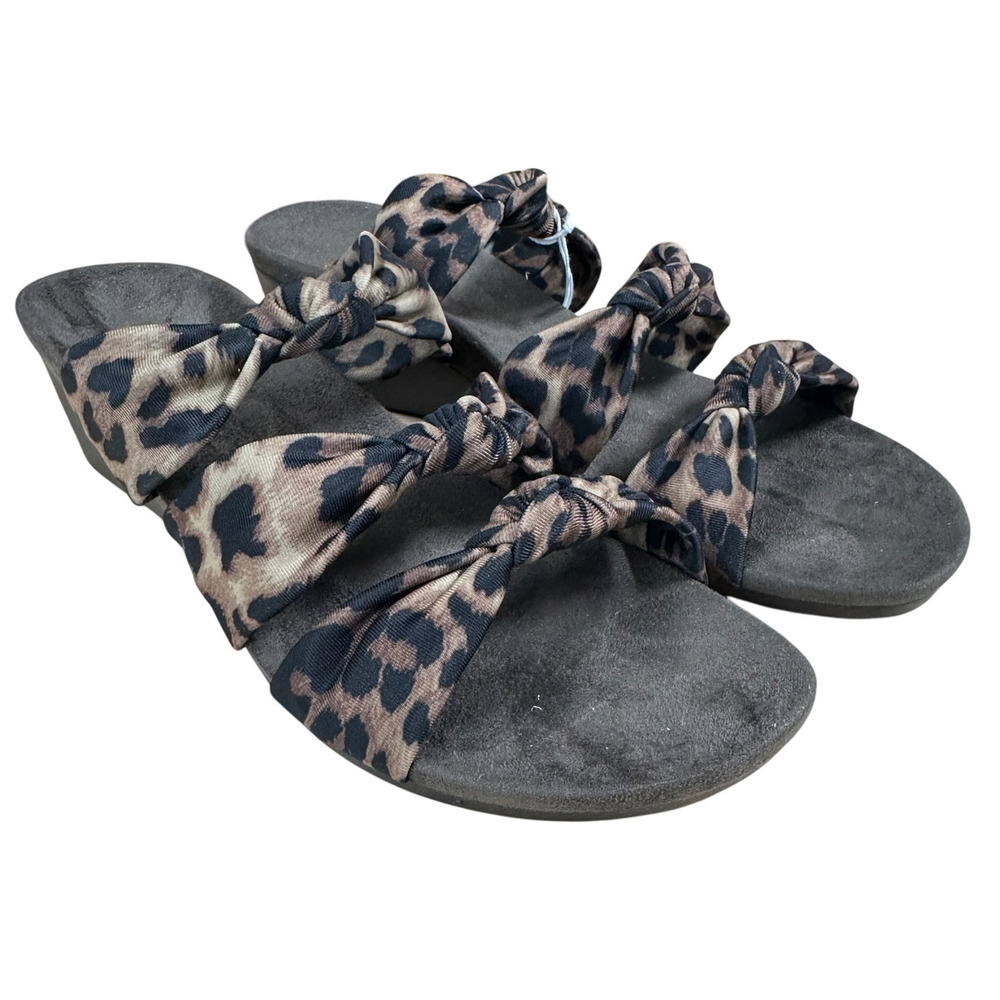 Vionic Orthaheel Park Rizzo Wedge Sandals Leopard Size 10 New In Box Condition